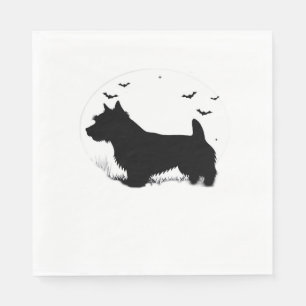 Serviette En Papier Norfolk Terrier Chien � Silhouette de la Lune d'Ha