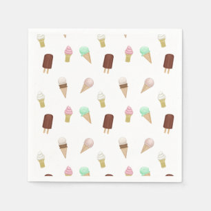 Serviette En Papier Nostalgale crème glacée Parlante fête d'anniversai