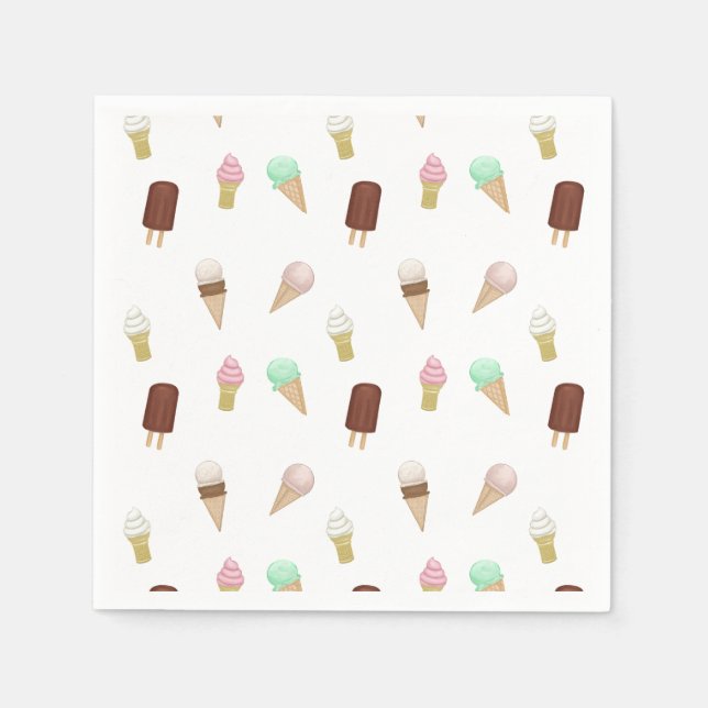 Serviette En Papier Nostalgale crème glacée Parlante fête d'anniversai (Devant)