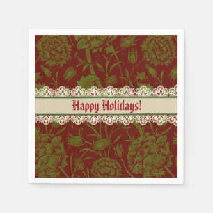 Serviette En Papier Nostalgic Classic William Morris Red Holiday