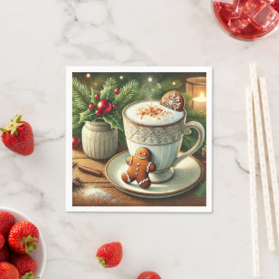 Serviette En Papier Nostalgic Holiday Hot Milk & Gingerbread Découpage