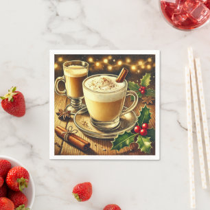 Serviette En Papier Nostalgique Boisson De Vacances Eggnog Latte Décou
