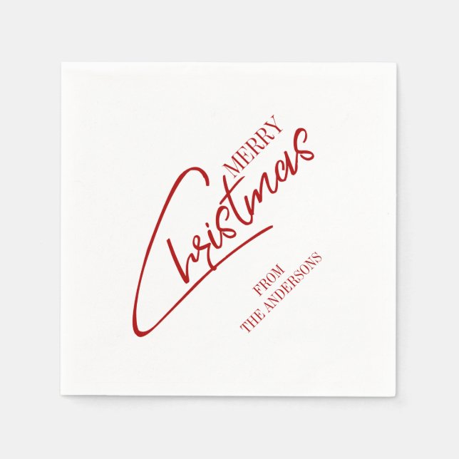 Serviette En Papier Nostalgique Noël Script de vacances Papier de Vaca (Devant)
