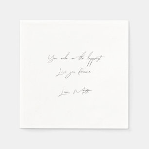 Serviette En Papier Note d'amour manuscrite Mariage tactile personne