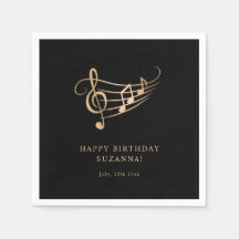 Notes d'or d'anniversaire joyeuses Élégant