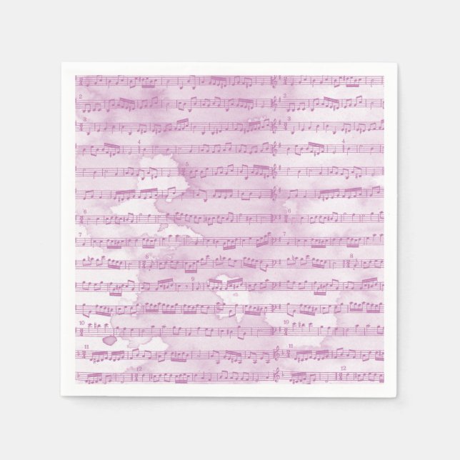 Serviette En Papier Notes musicales aquarelle (Devant)