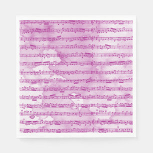 Serviette En Papier Notes musicales aquarelle