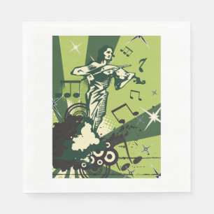 Serviette En Papier Notes musicales du violon