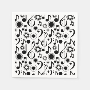 Serviette En Papier Notes musicales et Clefs
