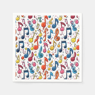 Serviette En Papier Notes musicales Kawaii Art Design