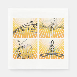 Serviette En Papier Notes musicales multiples