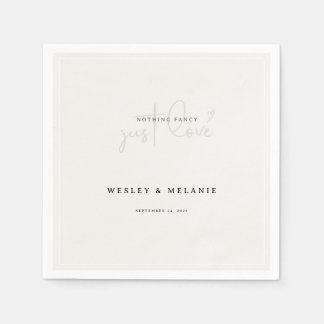 Serviette En Papier Nothing Fancy Just Love Beige Elegant Wedding