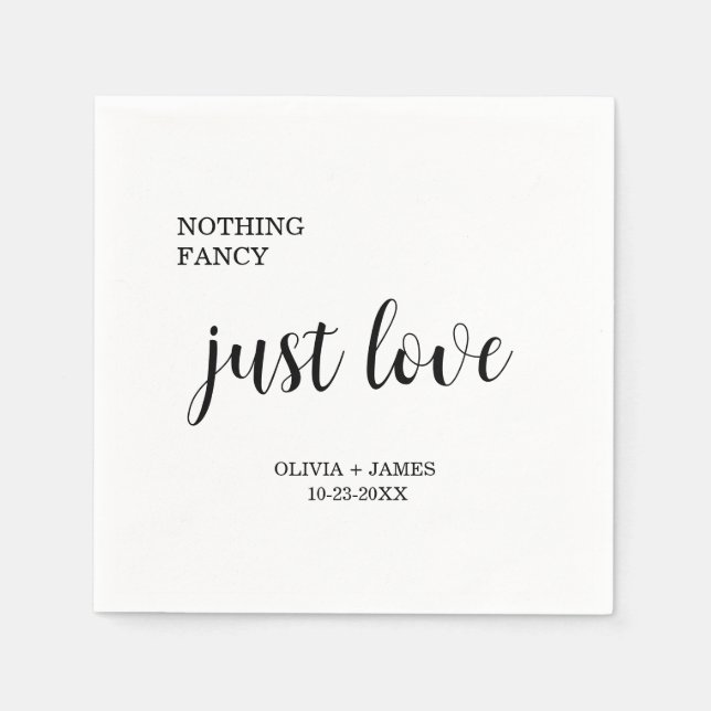 Serviette En Papier Nothing Fancy Just Love Wedding  (Devant)
