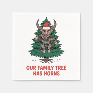 Serviette En Papier Notre arbre généalogique a des cornes Funny Krampu
