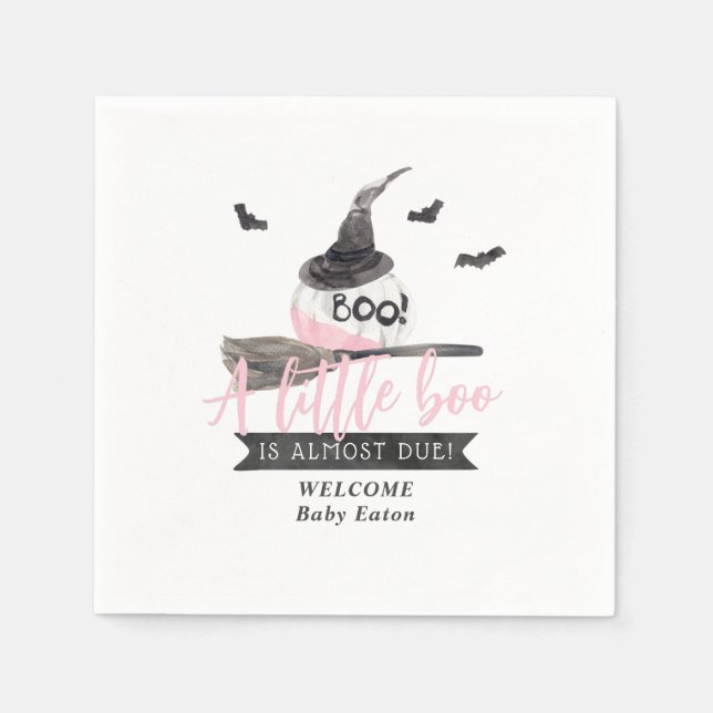 Serviette En Papier Notre petit Boo est presque dû Halloween fille Dou (Devant)