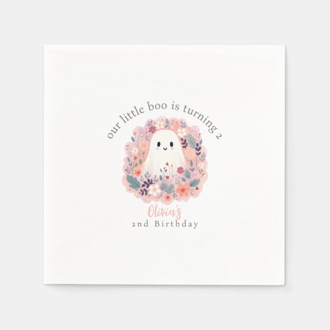 Serviette En Papier Notre petit Boo tourne 2 Boho Ghost (Devant)