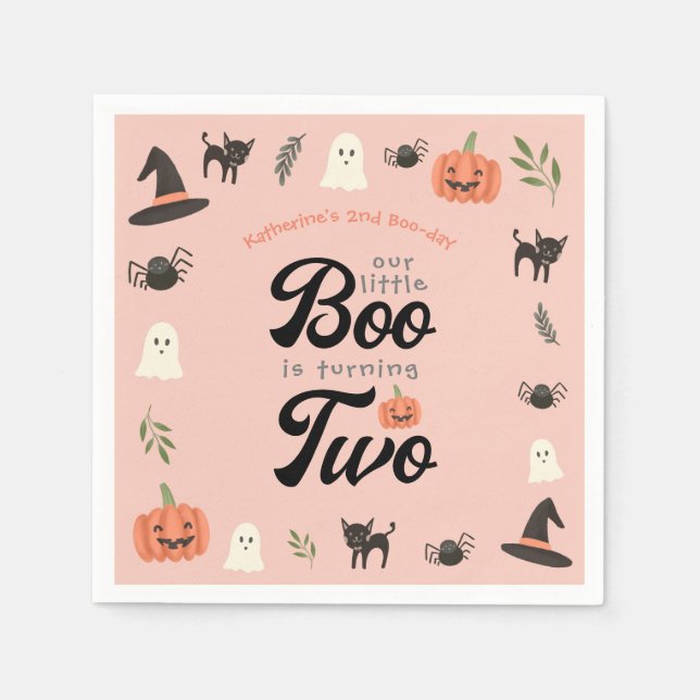 Serviette En Papier Notre Petit Boo Turner Deux Halloween 2e Anniversa (Devant)