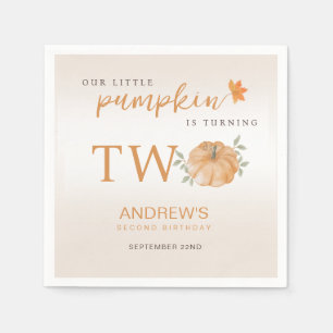 Serviette En Papier Notre Petit Citrouille Automne Automne 2e Annivers