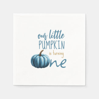 Serviette En Papier Notre petit Citrouille bleu 1er anniversaire