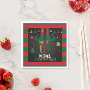 Serviette En Papier Notre Petit Elfe Anniversaire Serviettes - Blu