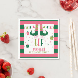 Serviette En Papier Notre Petit Elfe Anniversaire Serviettes - Fille W