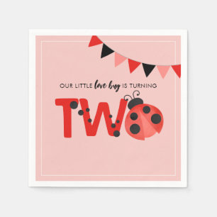 Serviette En Papier Notre petit love bug a deux ans Ladybug