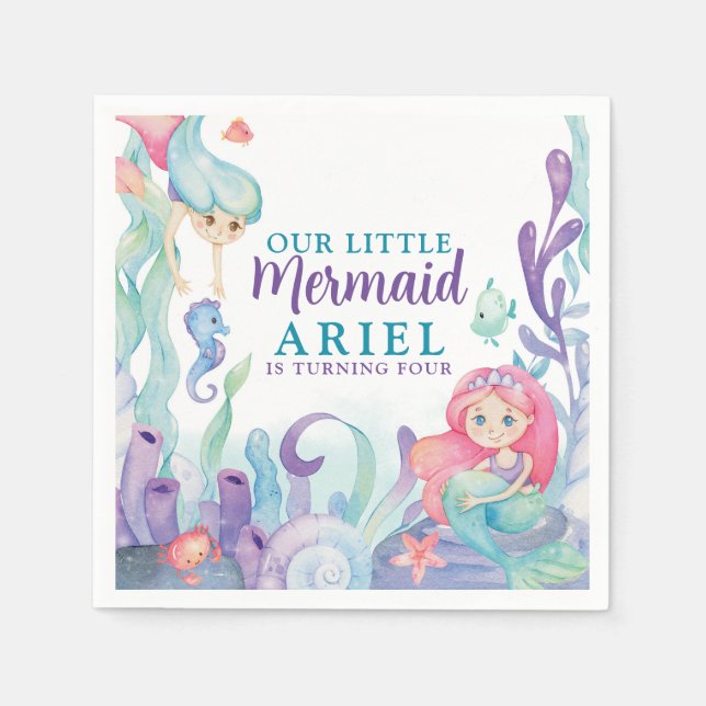 Serviette En Papier Notre Petit Papier De Sirène (Devant)