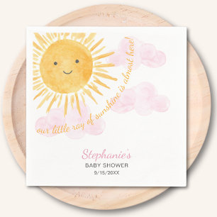 Serviette En Papier Notre Petit Rayon De Soleil Fête De Bébé Fille