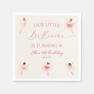 Serviette En Papier Notre petite Ballerina Rose Ballet Anniversaire