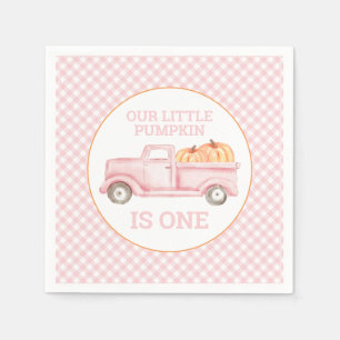 Serviette En Papier Notre petite citrouille camion rose clair premier 