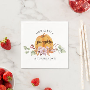 Serviette En Papier Notre Petite Citrouille fête d'anniversaire