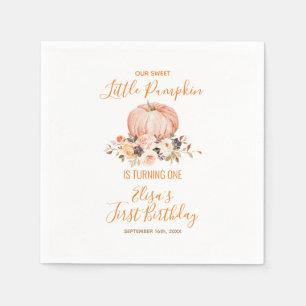 Serviette En Papier Notre petite douce citrouille 1er anniversaire flo