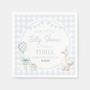 Serviette En Papier Notre petite fête d'anniversaire bleue de l'oie si