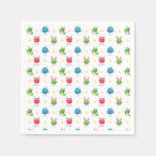 Serviette En Papier Notre petite fête d'anniversaire de monstre