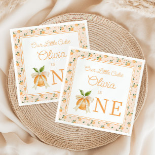 Serviette En Papier Notre petite mignonne a un an, premier anniversair