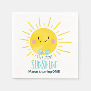 Serviette En Papier Notre peu d'anniversaire de Sun de cravate d'arc