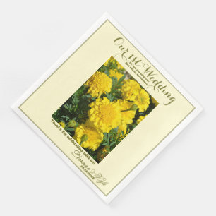 Serviette En Papier Notre première carnation jaune Mariage