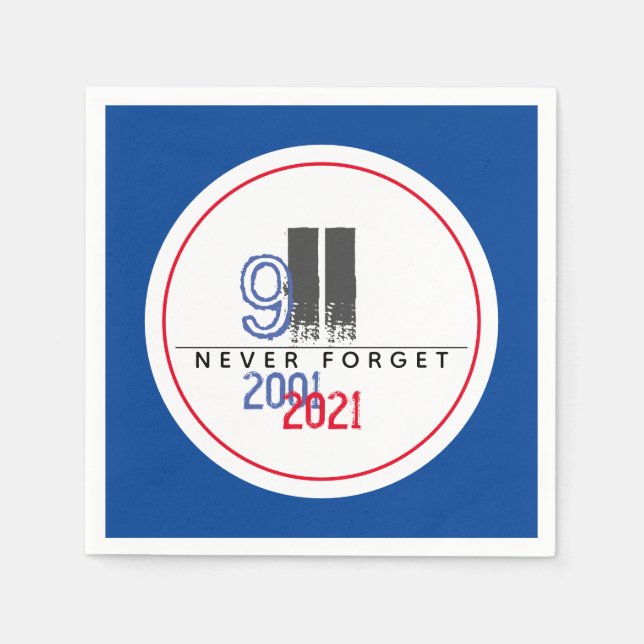 Serviette En Papier N'oubliez jamais 911 Patriotic World Trade Center (Devant)