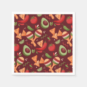 Serviette En Papier Nourriture Mexicaine Rouge Et Verte