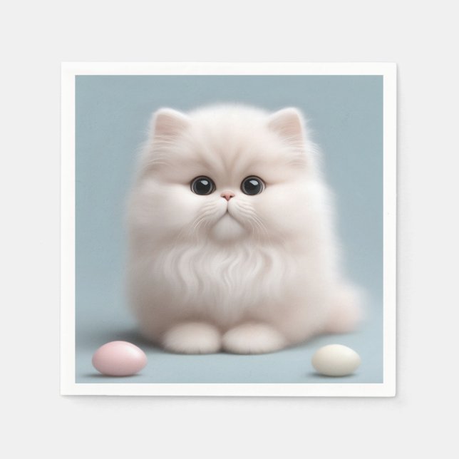 Serviette En Papier Nourriture Perse Chat Kitten (Devant)