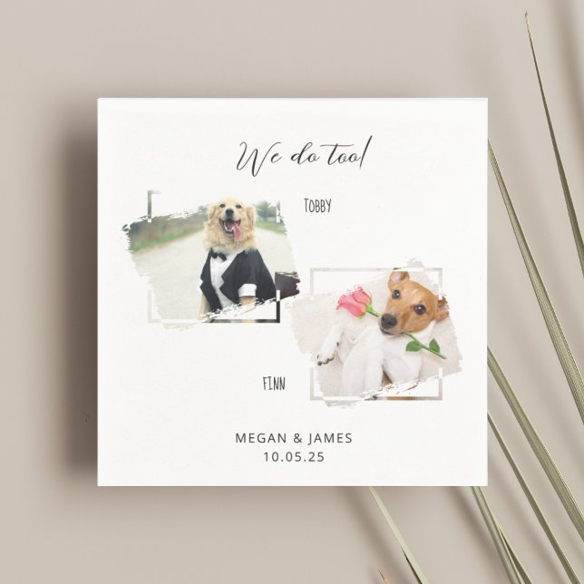 Serviette En Papier Nous faisons aussi 2 cadres photo Chiens Mariage (Créateur téléchargé)