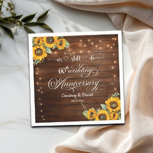 Serviette En Papier Nous Faisons Encore 60ème Anniversaire Mariage Lum