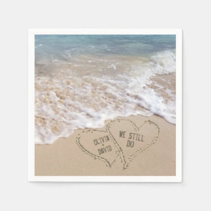 Serviette En Papier Nous faisons toujours des Coeurs de Plage avec des