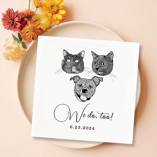 Serviette En Papier Nous faisons trop animaux familiers Dessin à la ma (Créateur téléchargé)