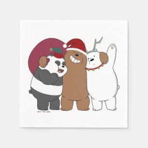 Serviette En Papier Nous Ours Nus - Bonnes Fêtes