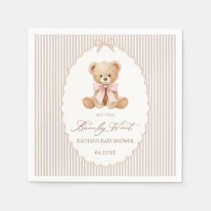 Serviette En Papier Nous pouvons à peine attendre Baby Shower fille ar