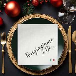 Serviette En Papier Nous remercions Dieu Italien Ringraziamo a Dio