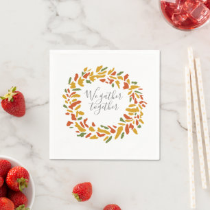 Serviette En Papier Nous Réunissons La Peinture D'Automne De Wreath