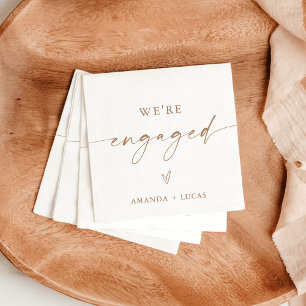 Serviette En Papier Nous sommes Engaged Napkins, Modern Engagement Par