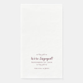 Serviette En Papier Nous sommes engagés Dîner Fiançailles Mariage Burg